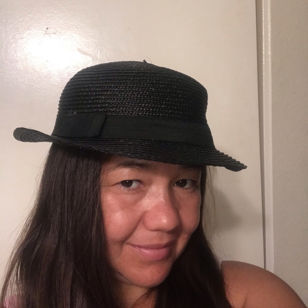 Daiso Japan Boater Canotier hat, Black